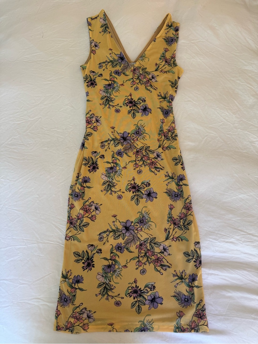 AFRM Ariana Sleeveless Dress In Yellow Garden